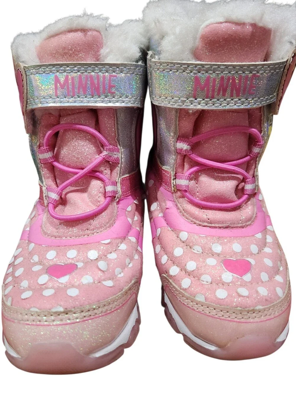 Disney Minnie Mouse Toddler Girls Pink Light-Up Winter Snow Boots